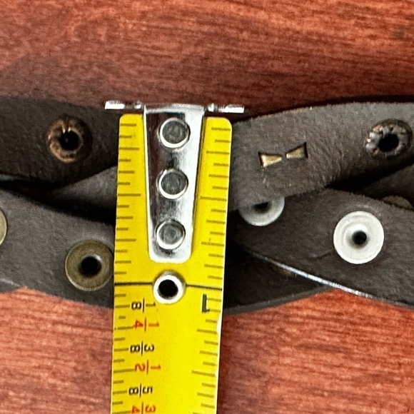 ROPER BELT Western Studded Gems Rockabilly Boho Leather Brown Distressed 26-28 - Picture 5 of 12